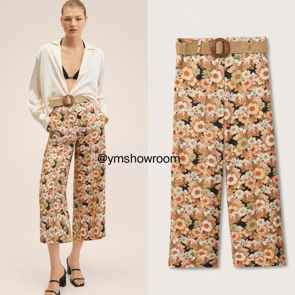 Mango Pants - 🔥Last 1🔥MANGO Floral culottes